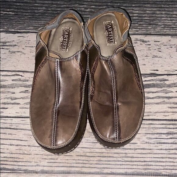L’artiste Brown Leather Loafers Shoes Size 39 - Picture 1 of 7